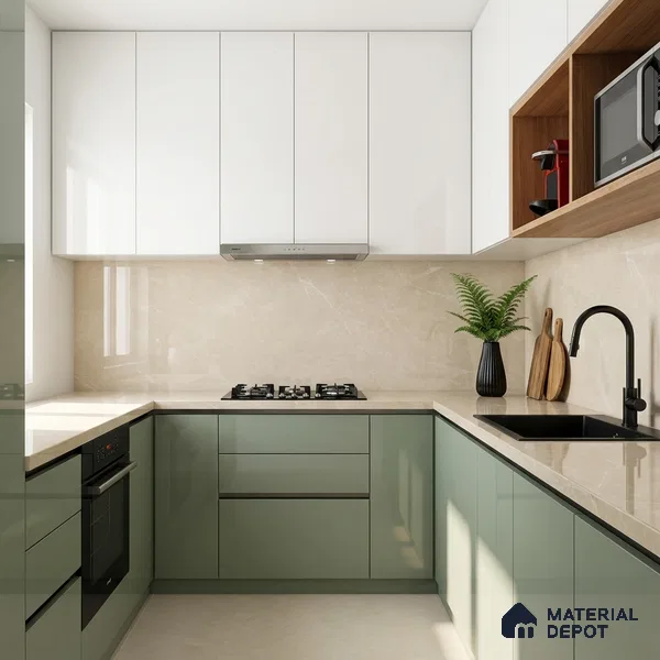 Marble Floor & Wall Tile TL 10304 C Misty Crema 4 ft x 2 ft Glossy Finish Vitrified Tile - 9 mm | 5 Random Design | Suitable For Living Room, Bedroom, Dining Area