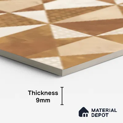 Yellow Patterned Floor & Wall Tile TL 10305 B  Sigma Yellow Decor 4 ft x 2 ft Vitrified Glossy Finish - 9 mm