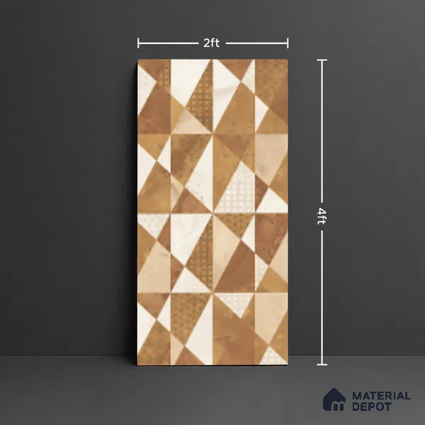 Yellow Patterned Floor & Wall Tile TL 10305 B  Sigma Yellow Decor 4 ft x 2 ft Vitrified Glossy Finish - 9 mm