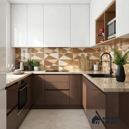 Yellow Patterned Floor & Wall Tile TL 10305 B Sigma Yellow Decor 4 ft x 2 ft Vitrified Glossy Finish - 9 mm