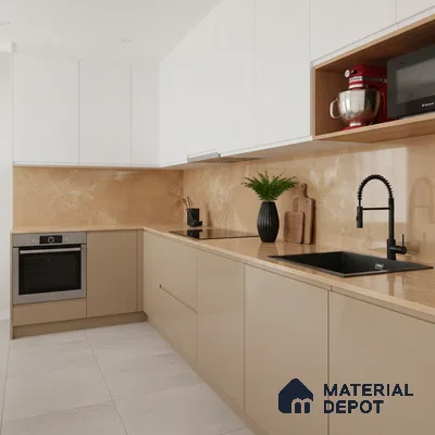 Yellow Stone Floor & Wall Tile TL 10305  Sigma Yellow 4 ft x 2 ft Vitrified Glossy Finish - 9 mm
