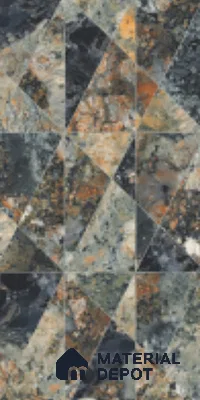 Multi Colour Patterned Floor & Wall Tile TL 10306 B  Notturno Coal Decor 4 ft x 2 ft Vitrified Glossy Finish - 9 mm