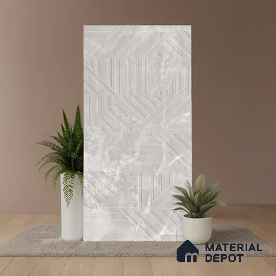 Punch Decor Tundra Grey Wall & Floor Tile TL 10308 B Light Grey 4 ft x 2 ft Matte Finish Vitrified Tile - 9 mm | Suitable for Living Room, Dining, Feature / Accent Walls