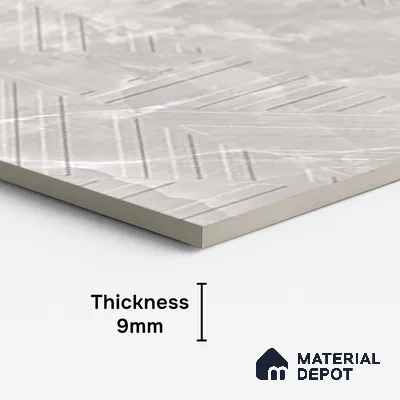 Punch Decor Tundra Grey Wall & Floor Tile TL 10308 B Light Grey 4 ft x 2 ft Matte Finish Vitrified Tile - 9 mm | Suitable for Living Room, Dining, Feature / Accent Walls