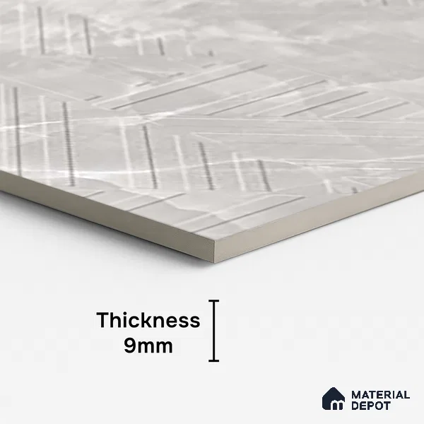 Punch Decor Tundra Grey Wall & Floor Tile TL 10308 B Light Grey 4 ft x 2 ft Matte Finish Vitrified Tile - 9 mm | Suitable for Living Room, Dining, Feature / Accent Walls