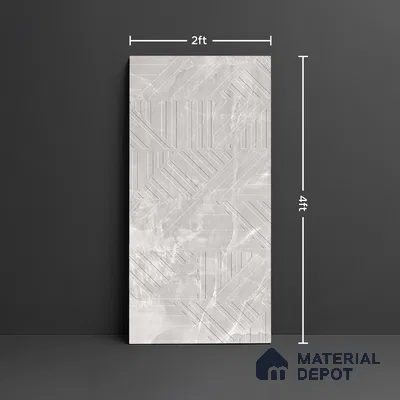 Punch Decor Tundra Grey Wall & Floor Tile TL 10308 B Light Grey 4 ft x 2 ft Matte Finish Vitrified Tile - 9 mm | Suitable for Living Room, Dining, Feature / Accent Walls