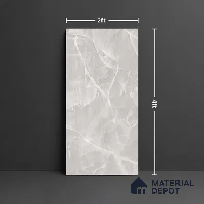 Marble Tundra Grey Wall & Floor Tile TL 10308 Dove Grey 4 ft x 2 ft Matte Finish Vitrified Tile - 9 mm | Suitable For Living Room, Bedroom, Kitchen