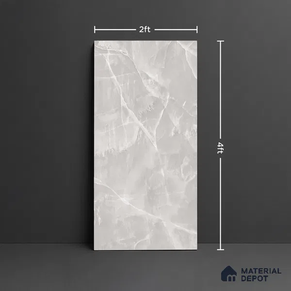 Marble Tundra Grey Wall & Floor Tile TL 10308 Dove Grey 4 ft x 2 ft Matte Finish Vitrified Tile - 9 mm | Suitable For Living Room, Bedroom, Kitchen