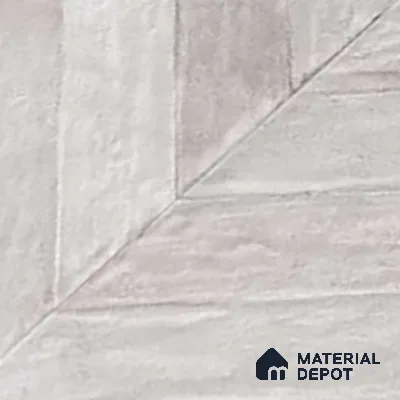 Silver Wood Floor & Wall Tile TL 10309  Chevron Wave Silver 4 ft x 2 ft Vitrified Carving Matte Finish - 9 mm