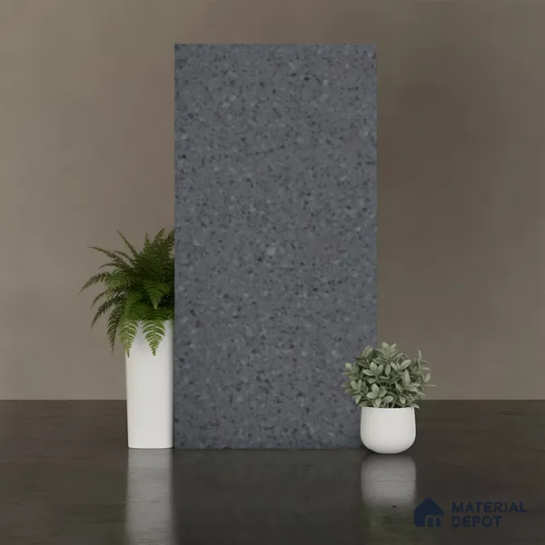 Black Terrazzo Floor & Wall Tile TL 10310 Mondeco Nero 4 ft x 2 ft Vitrified Carving Matte Finish - 9 mm