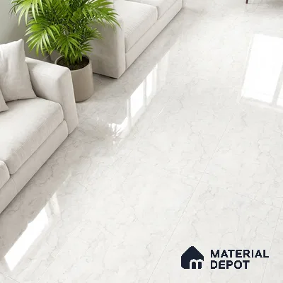 Marble Look Wall & Floor Tile TL 10328 B Fossil Bianco 4 ft x 2 ft Vitrified Glossy Finish - 9 mm