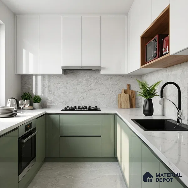 Marble Look Wall & Floor Tile TL 10328 Fossil Grey 4 ft x 2 ft Vitrified Glossy Finish - 9 mm