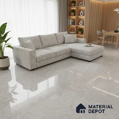 Marble Look Wall & Floor Tile TL 10328 Fossil Grey 4 ft x 2 ft Vitrified Glossy Finish - 9 mm