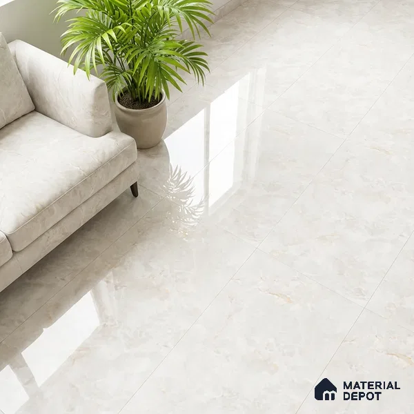 Marble Look Wall & Floor Tile TL 10329 B Nova Bianco 4 ft x 2 ft Vitrified Glossy Finish - 9 mm