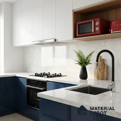 Marble Look Wall & Floor Tile TL 10329 B Nova Bianco 4 ft x 2 ft Vitrified Glossy Finish - 9 mm