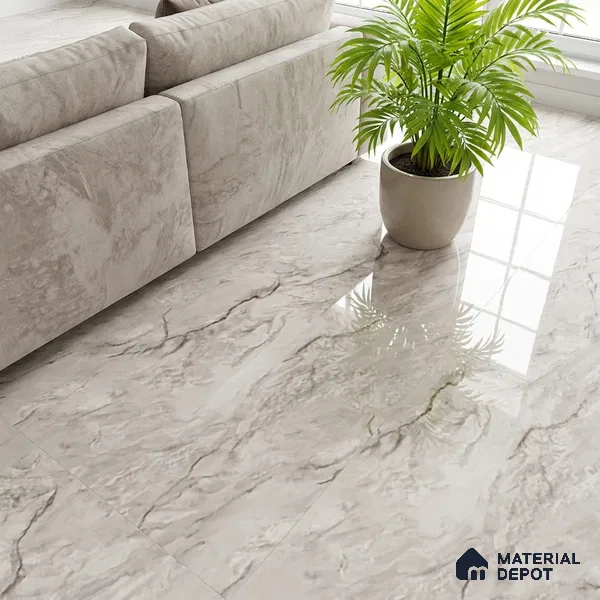 Marble Look Wall & Floor Tile TL 10331 Selestin White 4 ft x 2 ft Vitrified Glossy Finish - 9 mm