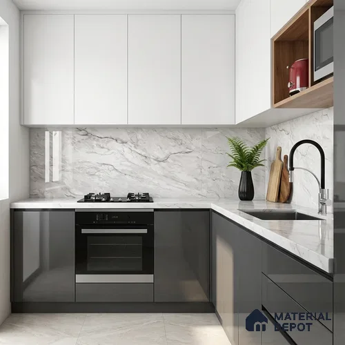 Marble Look Wall & Floor Tile TL 10331 Selestin White 4 ft x 2 ft Vitrified Glossy Finish - 9 mm