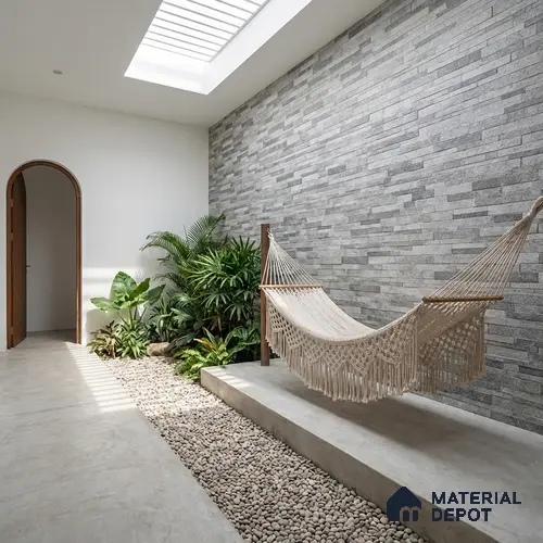 Wall Tile TL 10334 B Danna Grey 2 ft x 1 ft Ceramic Matte Finish Tile - 9 mm | Suitable for Courtyard, Foyer, Balcony, Elevation