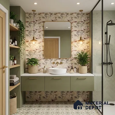 Floral Wall Tile TL 10336 B Enya Ivory Decor HL B 2 ft x 1 ft Ceramic Matte Finish Tile - 9 mm | Suitable For Kitchen, Bathroom Walls and Backsplashes | Please Expect a Slight Variation of Pattern