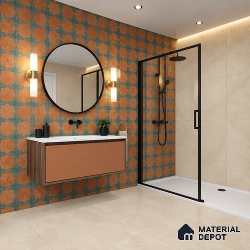 Patterned Wall Tile TL 10338 Sydney Cotto 4 ft x 2 ft Vitrified Matte Finish Tile - 9 mm | Suitable For Kitchen, Bathroom Walls and Backsplashes