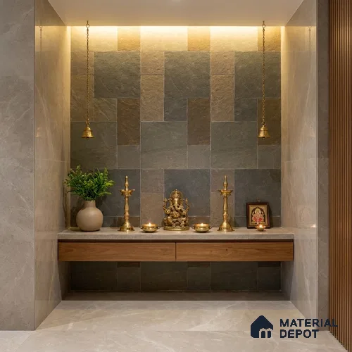 Stone Floor Tile TL 10343 B Kota Stone Green 4 ft x 2 ft Vitrified Matte Finish Tile - 11 mm | Suitable For Bathroom, Courtyard, Corridor