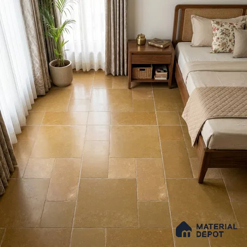 Stone Floor Tile TL 10343 C Kota Stone Jaiselmer 4 ft x 2 ft Vitrified Matte Finish Tile - 11 mm | Suitable For Bathroom, Courtyard, Corridor