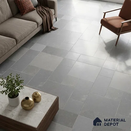 Stone Floor Tile TL 10343 Kota Stone Grey 4 ft x 2 ft Vitrified Matte Finish Tile - 11 mm | Suitable For Bathroom, Courtyard, Corridor