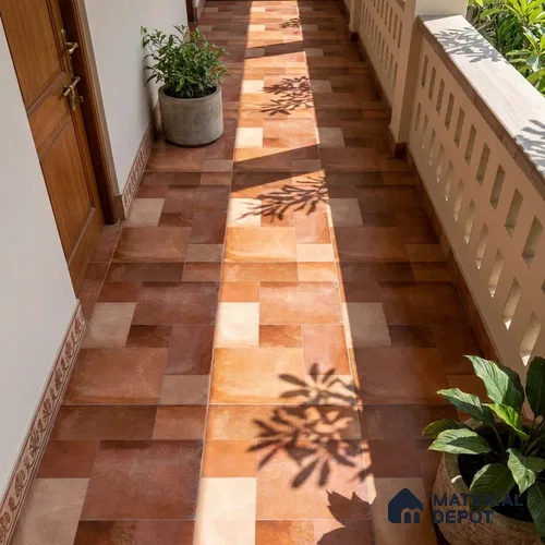 Stone Floor Tile TL 10344 B Legacy Cotto 4 ft x 2 ft Vitrified Matte Finish Tile - 11 mm | Suitable For Bathroom, Courtyard, Corridor