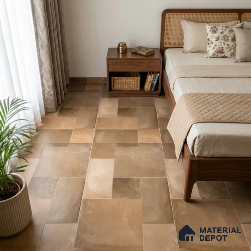 Stone Floor Tile TL 10344 Legacy Brown 4 ft x 2 ft Vitrified Matte Finish Tile - 11 mm | Suitable For Bathroom, Courtyard, Corridor