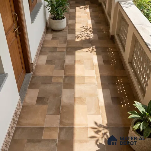 Stone Floor Tile TL 10344 Legacy Brown 4 ft x 2 ft Vitrified Matte Finish Tile - 11 mm | Suitable For Bathroom, Courtyard, Corridor