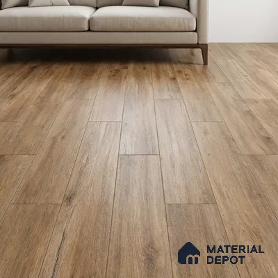 Wood Look Floor Tile TL 10348 Apricot Brown 4 ft x 7.87 inch Matte Finish Vitrified Tile - 9 mm | Suitable For living Room, Bedroom, Bathroom | 2-3 mm Spacer is Mandatory