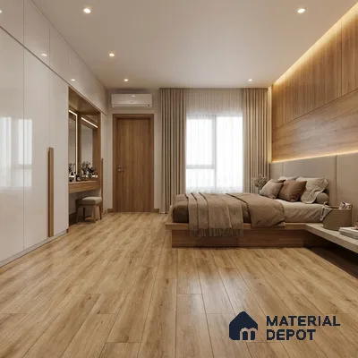 Wood Look Floor Tile TL 10349 Castelo Honey 4 ft x 7.87 inch Matte Finish Vitrified Tile - 9 mm | Suitable For living Room, Bedroom, Bathroom | 2-3 mm Spacer is Mandatory