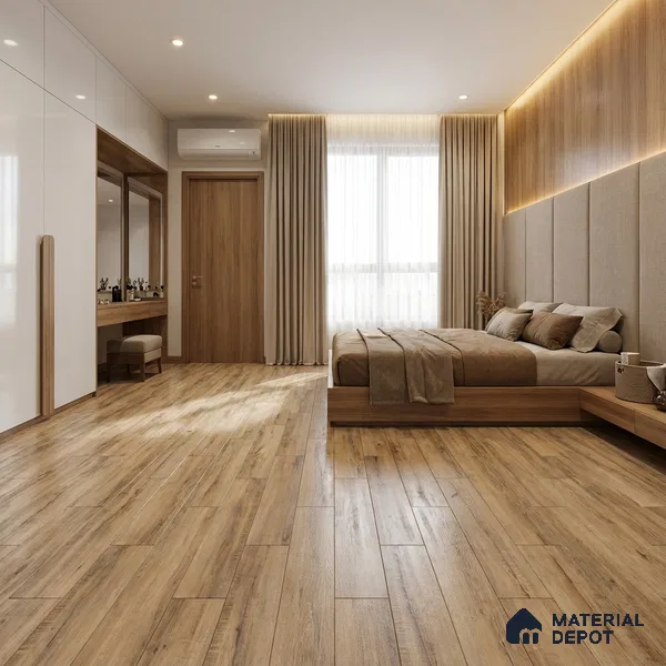 Wood Look Floor Tile TL 10350 Graphite Honey 4 ft x 7.87 inch Matte Finish Vitrified Tile - 9 mm | Suitable For living Room, Bedroom, Bathroom | 2-3 mm Spacer is Mandatory