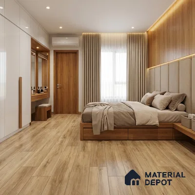 Wood Look Floor Tile TL 10351 Mountain Honey 4 ft x 7.87 inch Matte Finish Vitrified Tile - 9 mm | Suitable For living Room, Bedroom, Bathroom | 2-3 mm Spacer is Mandatory