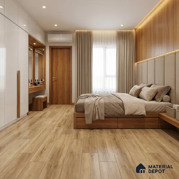 Wood Look Floor Tile TL 10351 Mountain Honey 4 ft x 7.87 inch Matte Finish Vitrified Tile - 9 mm | Suitable For living Room, Bedroom, Bathroom | 2-3 mm Spacer is Mandatory