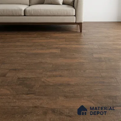 Wood Look Floor Tile TL 10352 Royal Brown 4 ft x 7.87 inch Matte Finish Vitrified Tile - 9 mm | Suitable For living Room, Bedroom, Bathroom | 2-3 mm Spacer is Mandatory
