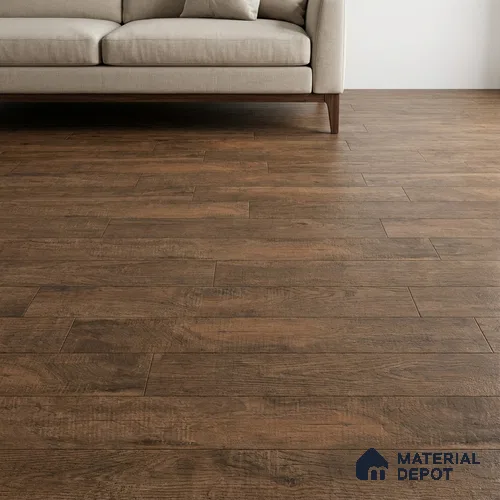 Wood Look Floor Tile TL 10352 Royal Brown 4 ft x 7.87 inch Matte Finish Vitrified Tile - 9 mm | Suitable For living Room, Bedroom, Bathroom | 2-3 mm Spacer is Mandatory
