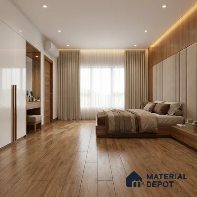 Wood Look Floor Tile TL 10352 Royal Brown 4 ft x 7.87 inch Matte Finish Vitrified Tile - 9 mm | Suitable For living Room, Bedroom, Bathroom | 2-3 mm Spacer is Mandatory
