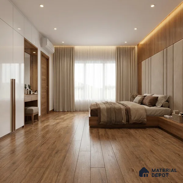 Wood Look Floor Tile TL 10352 Royal Brown 4 ft x 7.87 inch Matte Finish Vitrified Tile - 9 mm | Suitable For living Room, Bedroom, Bathroom | 2-3 mm Spacer is Mandatory