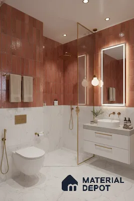 Subway Look Floor Tile TL 10372 B Artistic clay 24 x 12 inch Glossy Finish Ceramic Tile - 9 mm | Suitable For Bathroom, Kitchen & Dining Area | Please Expect a Slight Variation of Pattern