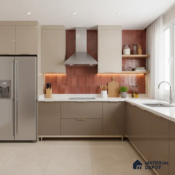 Subway Look Floor Tile TL 10372 B Artistic clay 24 x 12 inch Glossy Finish Ceramic Tile - 9 mm | Suitable For Bathroom, Kitchen & Dining Area | Please Expect a Slight Variation of Pattern