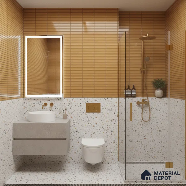 Subway Look Wall Tile TL 10373 B Mendila Orange 24 x 12 inch Matte Finish Ceramic Tile - 9 mm | Suitable for Kitchen, Bathroom & Dining Area | Please Expect a Slight Variation of Pattern