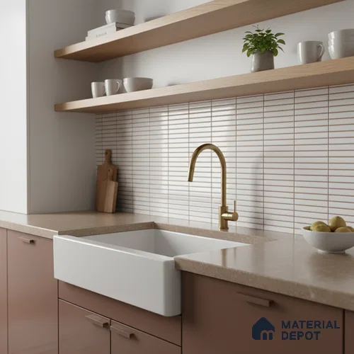 Subway Look Wall Tile TL 10373 C Mendila Silver 24 x 12 inch Matte Finish Ceramic Tile - 9 mm | Suitable For Bathroom, Kitchen & Dining Area | Please Expect a Slight Variation of Pattern