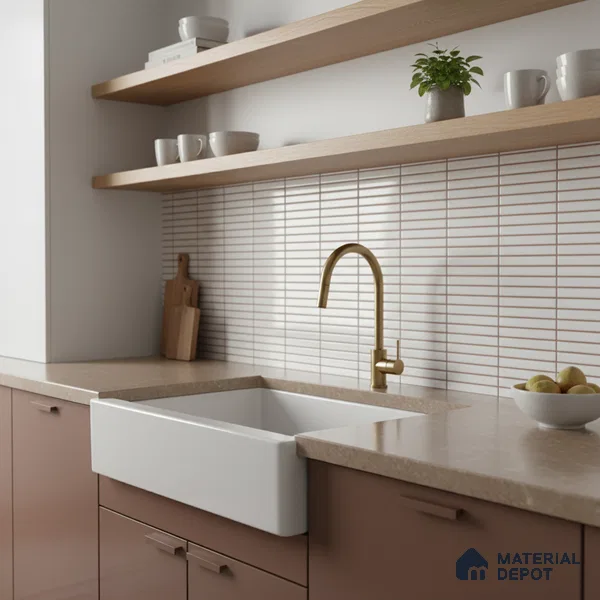 Subway Look Wall Tile TL 10373 C Mendila Silver 24 x 12 inch Matte Finish Ceramic Tile - 9 mm | Suitable For Bathroom, Kitchen & Dining Area | Please Expect a Slight Variation of Pattern