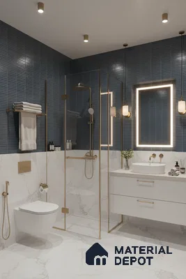 Subway Look Wall Tile TL 10373 D Mendila Lagoon 24 x 12 inch Matte Finish Ceramic Tile - 9 mm | Suitable for Kitchen, Bathroom & Dining Area | Please Expect a Slight Variation of Pattern