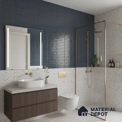 Subway Look Wall Tile TL 10373 D Mendila Lagoon 24 x 12 inch Matte Finish Ceramic Tile - 9 mm | Suitable for Kitchen, Bathroom & Dining Area | Please Expect a Slight Variation of Pattern