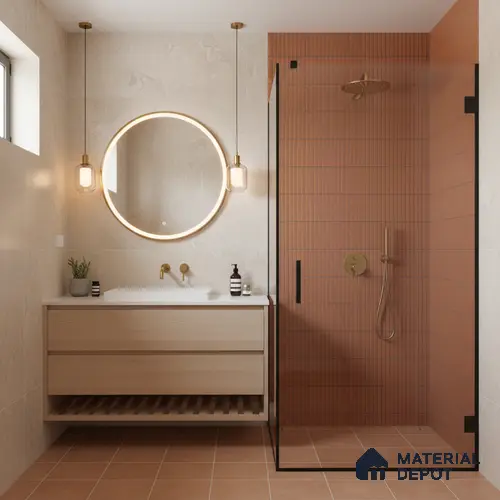 Subway Look Wall Tile TL 10373 E Mendila Clay 24 x 12 inch Matte Finish Ceramic Tile - 9 mm | Suitable for Kitchen, Bathroom & Dining Area | Please Expect a Slight Variation of Pattern