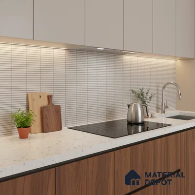 Subway Look Wall Tile TL 10373 F Mendila Bianco 24 x 12 inch Matte Finish Ceramic Tile - 9 mm | Suitable for Kitchen, Bathroom & Dining Area | Please Expect a Slight Variation of Pattern