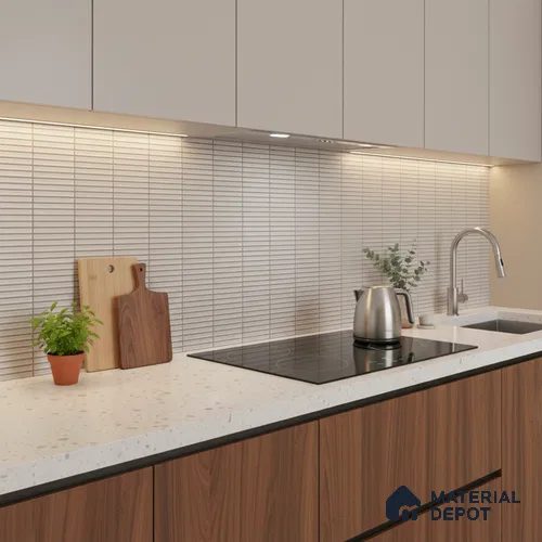 Subway Look Wall Tile TL 10373 F Mendila Bianco 24 x 12 inch Matte Finish Ceramic Tile - 9 mm | Suitable for Kitchen, Bathroom & Dining Area | Please Expect a Slight Variation of Pattern