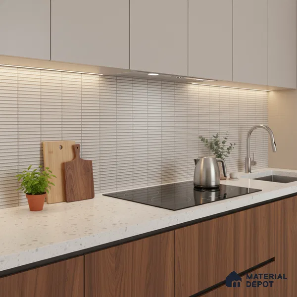 Subway Look Wall Tile TL 10373 F Mendila Bianco 24 x 12 inch Matte Finish Ceramic Tile - 9 mm | Suitable for Kitchen, Bathroom & Dining Area | Please Expect a Slight Variation of Pattern